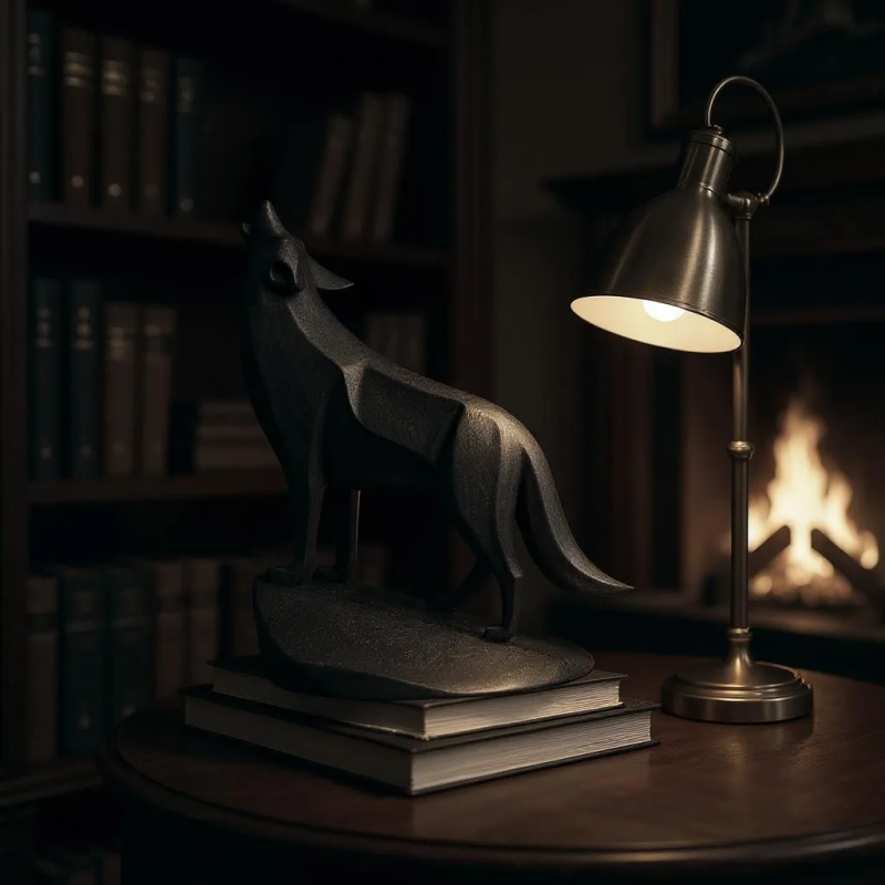 Eşsiz Minimalist Uluyan Kurt Figürü | Dayanıklı Dekoratif Tasarım